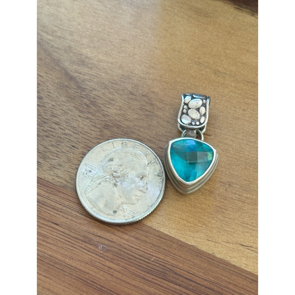 Sarda Blue Spinel and Sterling Silver Petite Handcrafted Pendant - Picture 6 of 6